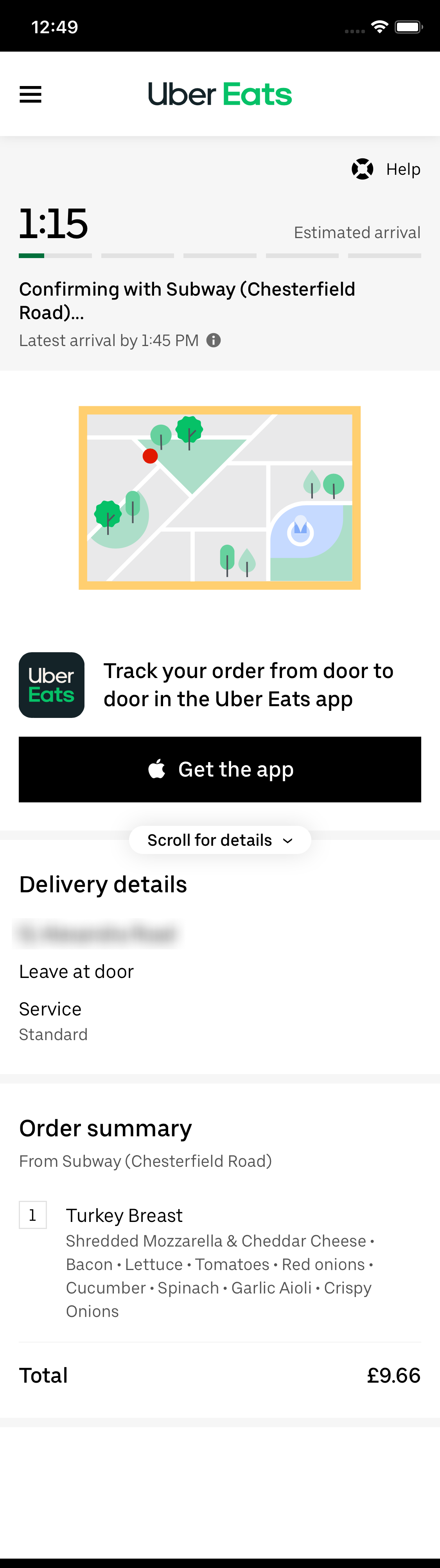 Uber Eats’ Mobile Order Tracking Page 72 of 151 Order Tracking Page